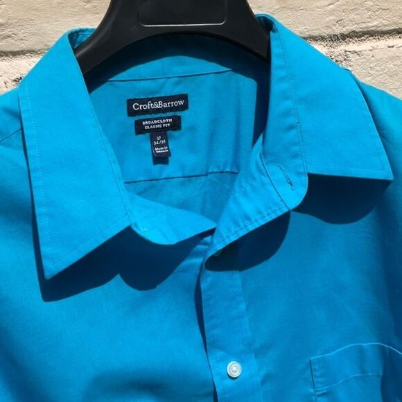 Take 50% OFF- Croft&Barrow Blue Men’s Button Down Shirt, Size-L - Picture 2 of 6